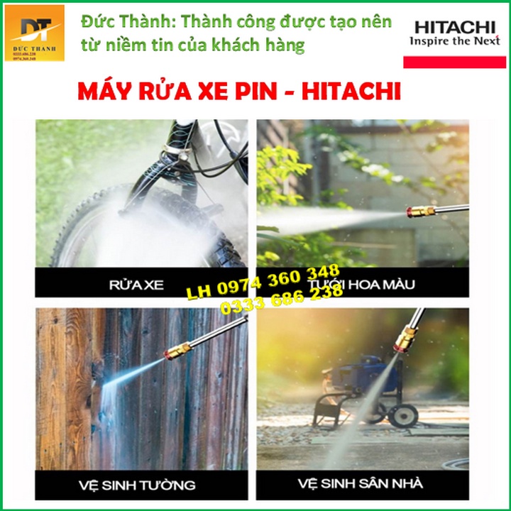 Siêu hot Máy Rửa Xe Pin HITACHI 199V, Rửa Xe-Phun Cây Cảnh.