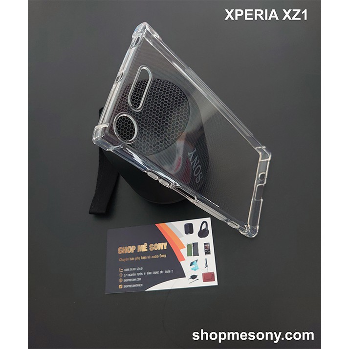 Sony Xperia XZ1 - Ốp lưng silicon trong suốt chống sốc 4 góc cao cấp