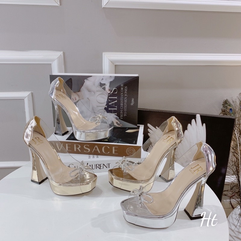 ❄️ Giày mika hở mũi đế trụ 15cm. Hàng quảng châu full box sẵn hàng