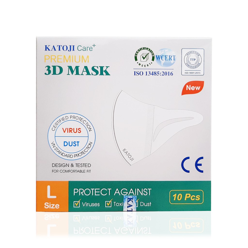 Khẩu trang 3d Katoji cao cấp 1 hộp gồm 10 cái | BigBuy360 - bigbuy360.vn