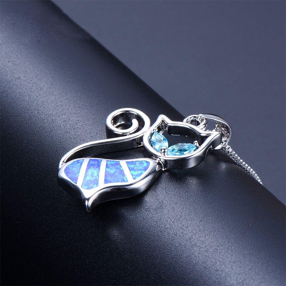 HS Vòng cổ Mặt Đá Opal Thời Trang Cho Nữ