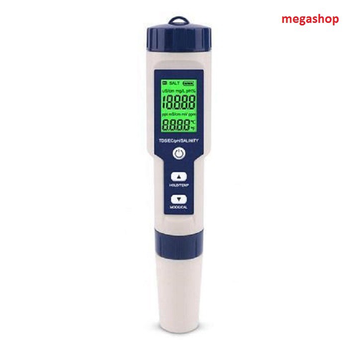 Máy đo độ mặn cầm tay Portable salinity water meter TDS EC pH Temperature Multimeter 5 in 1