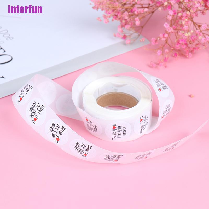 Cuộn 500 nhãn dán tròn in chữ Thank You For Your Order