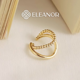 Bông Tai Nữ Eleanor Kẹp Vành Xoắn Đúp Cách Điệu Cá Tính