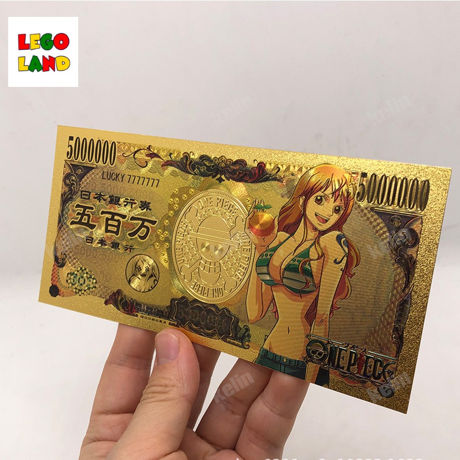 Tiền yên nhật One Piece sưu tầm chất liệu đồng vàng dẻo chống nước
