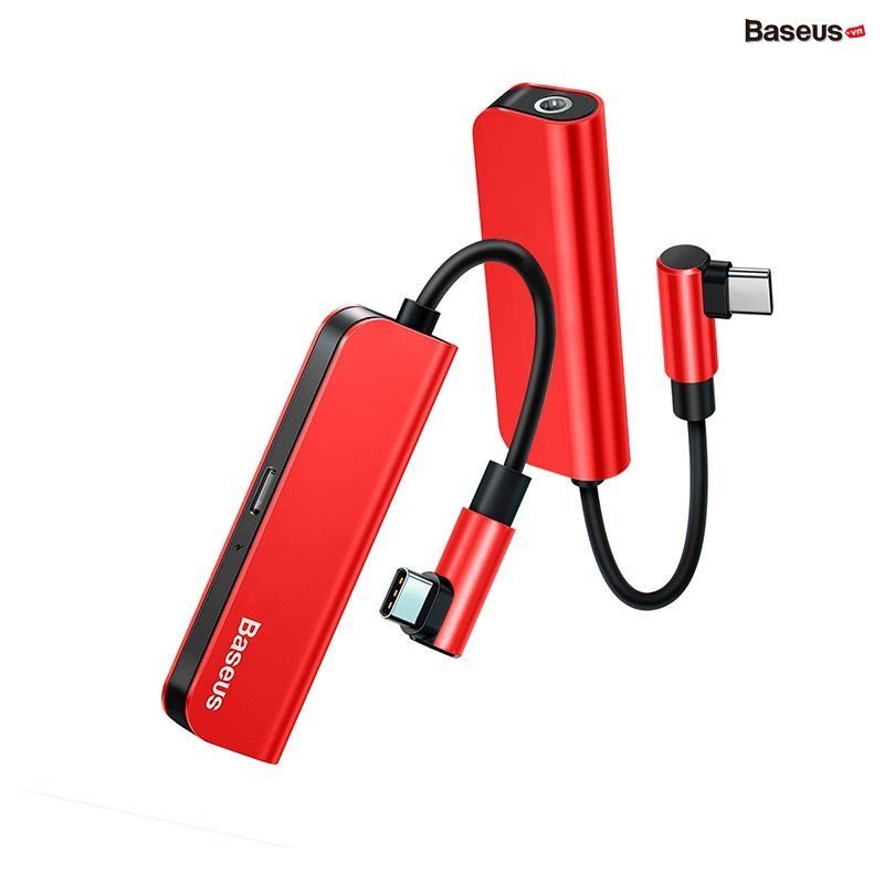 Cáp chuyển đổi Type-C sang 3.5mm Baseus L53 Bộ chuyển đổi vừa nghe vừa sạc hộ trợ míc đàm thoại sạc nhanh QC3.0 & PD18W