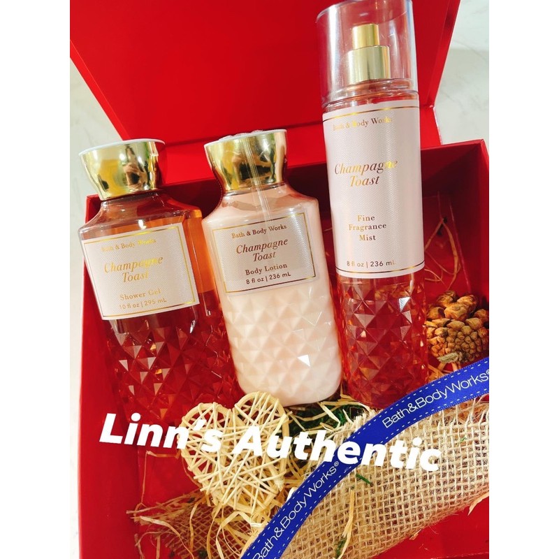 BILL Body lotion  &amp; Body mist Nước Hoa Toàn Thân &amp; Gel tắm Bath &amp; Body Works Champagne Toast