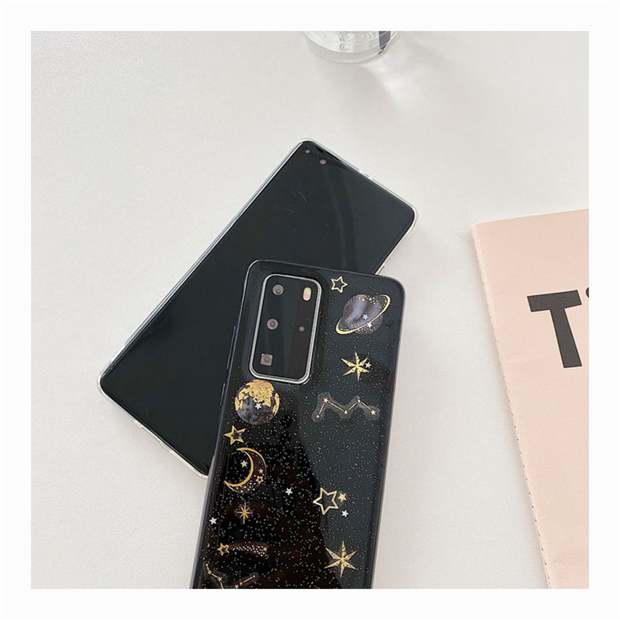 🌈Ready Stock🎁 Samsung Galaxy S20 Ultra S10 S9 S8 Plus S7 Edge Note10 Plus 8 9 Phone Case Bling Glitter Starry Sky Transparent Soft Shell All-inclusive Protective Cover