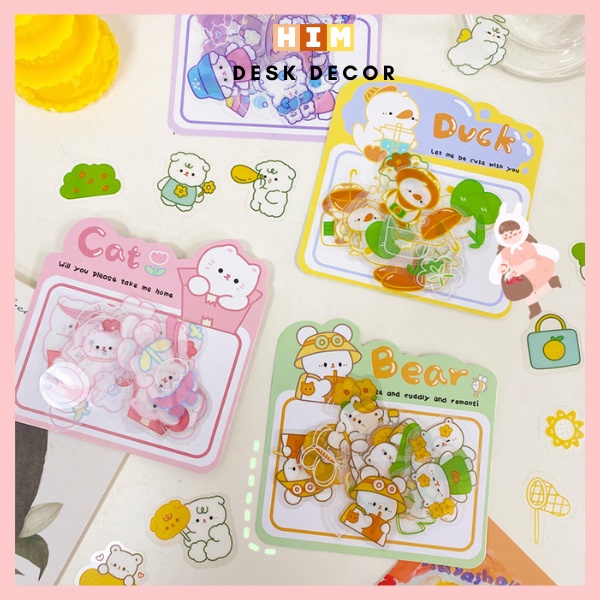 Gói 30 tờ nhãn dán sticker trang trí sổ nhật kí DIY dễ thương