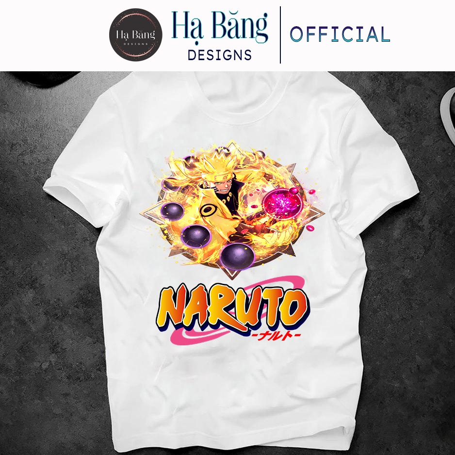 Áo Thun Nam Nữ Hạ Băng Designs Ngắn Tay Cổ Tròn Vải Cotton In Hình Naruto Manga Anime