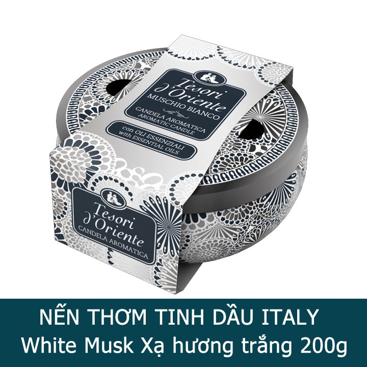 (HÀNG CHÍNH HÃNG) Nến thơm nước hoa Tesori D' Oriente WHITE MUSK Xạ Hương Trắng - Nhập khẩu từ ITALY