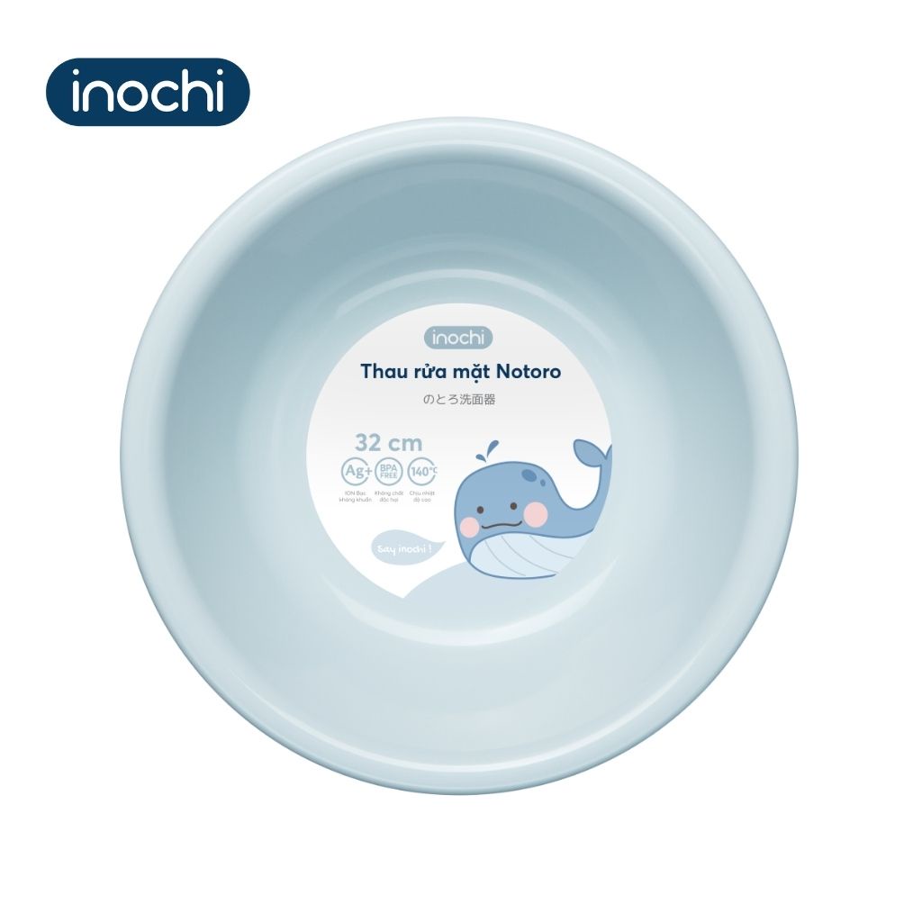 Chậu Rửa Mặt Cho Bé INOCHI Notoro Nhật Bản 32cm, Chất Liệu Nhựa Cao Cấp Kháng Khuẩn Bảo Vệ Sức Khoẻ