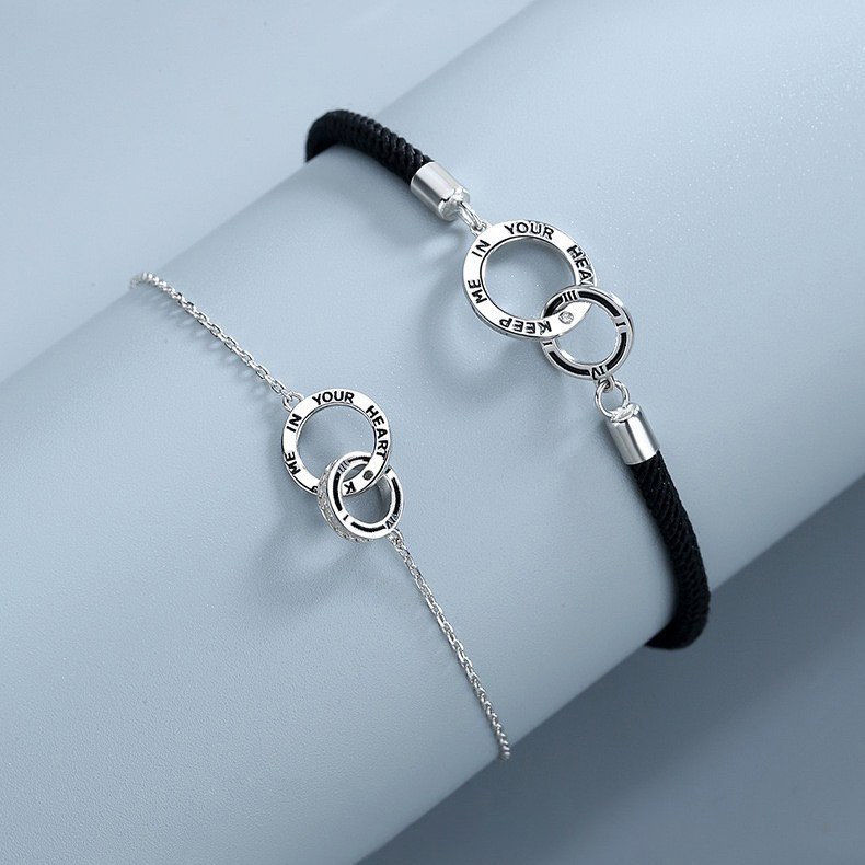 Vòng tay đôi MẬT KHẨU TÌNH YÊU kiểu mới hiện đại cho couple