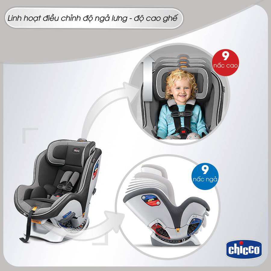 Ghế ngồi ô tô cho bé Chicco NextFit iX, từ sơ sinh đến 9 tuổi - BH 12 THÁNG CHÍNH HÃNG