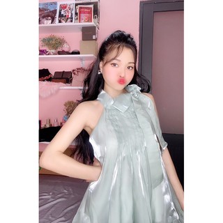 Set áo cột nơ + quần sort voan tơ cao cấp