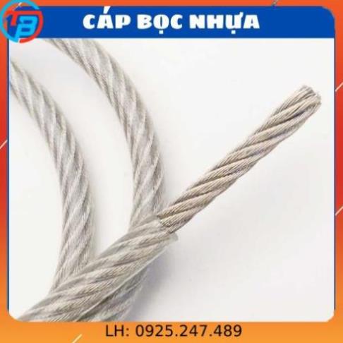 Cáp bọc nhựa đủ kích thước từ 3 ly đến 16 ly dài 1 mét - CÁP THÉP Thái Bình Vina