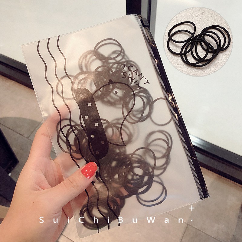 Set 100 dây buộc tóc kèm túi zip - UniLabel