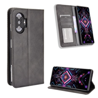 Bao da điện thoại PU nắp lật từ tính dạng ví đựng thẻ cổ điển cho Xiaomi Redmi K40 Gaming / Xiaomi Poco F3 Gt 5g