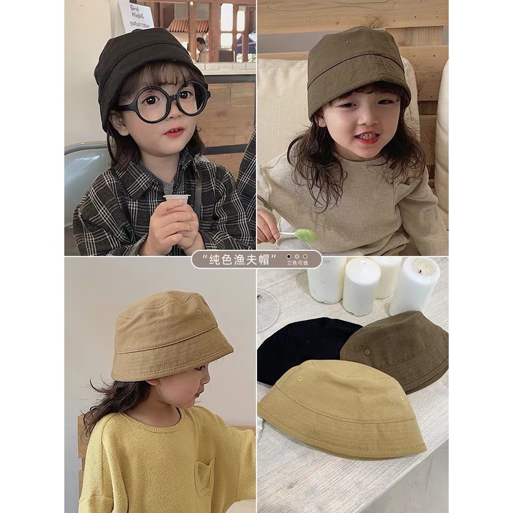 Nón Bucket Vải Canvas Màu Sắc Trơn Phong Cách Nhật Bản FT2230 Dành Cho Mẹ Và Bé
