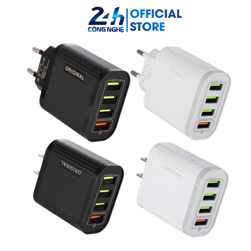 Củ Sạc Nhanh Bốn Cổng Chính Hãng Original Qualcom Qick Charge 3.0 - Củ Sạc 3.0 FullBox - K1143