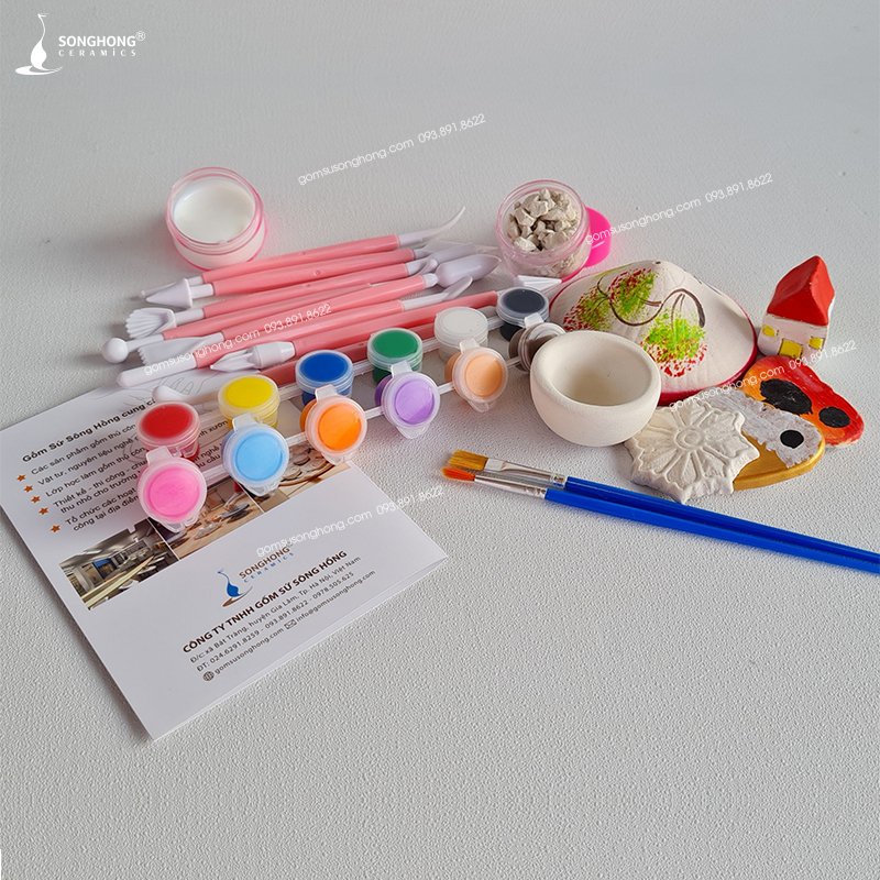 Full Box Đất Sét Trải Nghiệm Làm Gốm Thủ Công Cơ Bản | Gifts For Creative Air Dry Clay Craft Set | Đất Sét Tự Khô