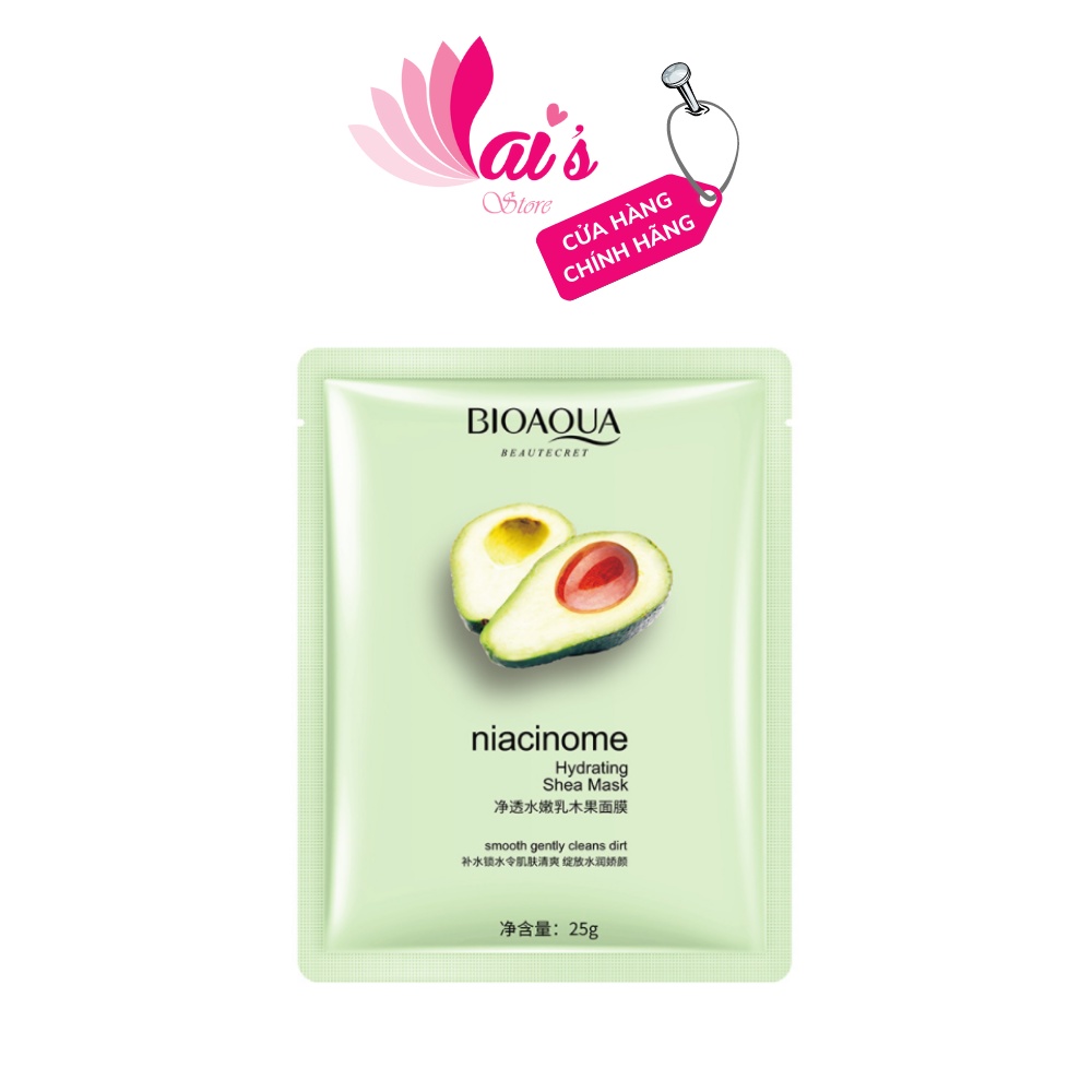 Mặt Nạ Bơ Hạt Mỡ Bioaqua Niacinome Hydrating Shea Mask Giữ Ẩm, Cấp Nước, Trắng Da Mask Nội Địa Trung - LAI'S STORE