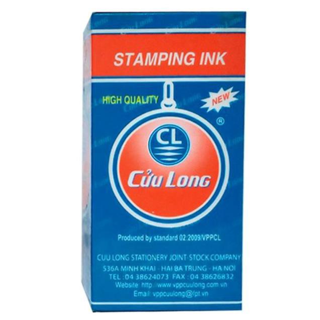 Mực Dấu Cửu Long (30ml)- Mực Bám Chắc Trên Văn Bản Sau Khi Đóng, Không Phai Màu Khi Gặp Nước