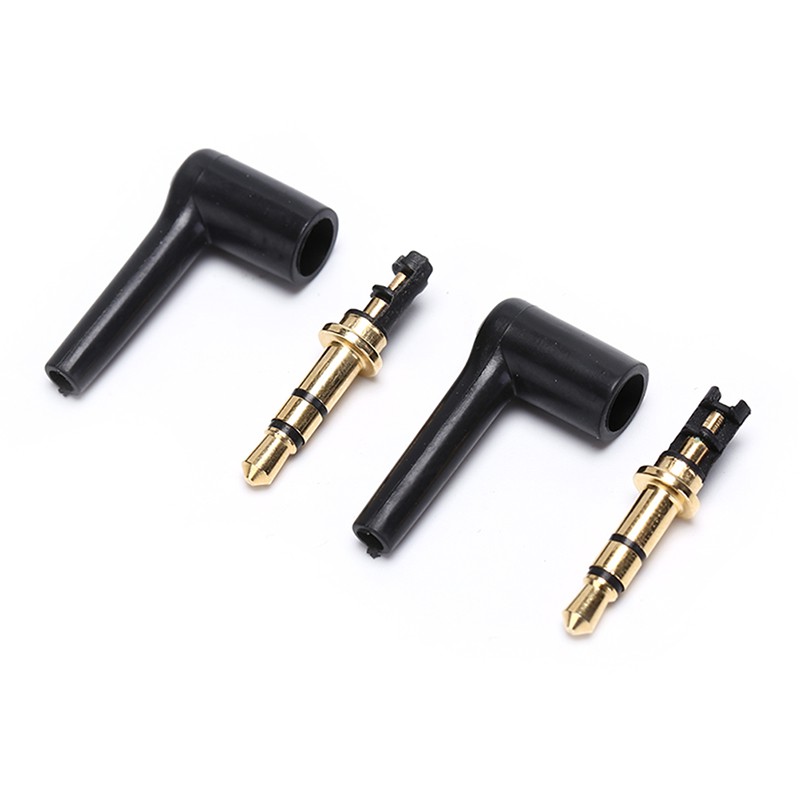 Set 2 Đầu Nối Âm Thanh Mạ Điện 3.5mm 90 Độ