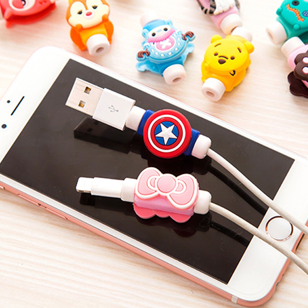Đầu Nẹp Dây Sạc Hoạt Hình Cute Tránh Gẫy - Bảo Vệ Đầu Cáp Sạc Điện Thoại