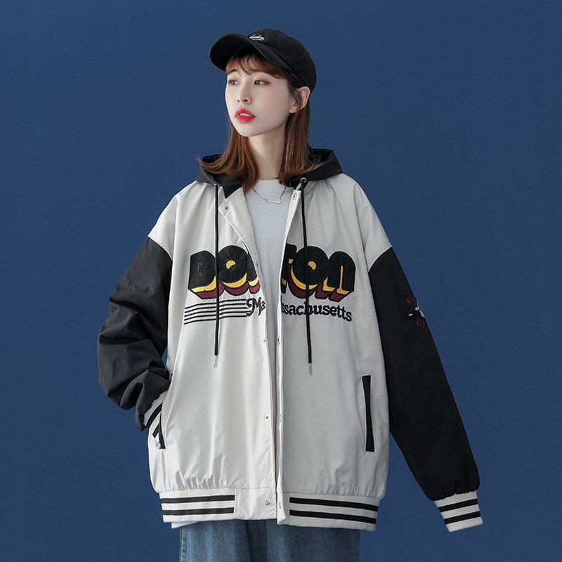 Áo Khoác Bóng Chày Dáng Rộng Phong Cách Hàn Quốc Cho Nam Và Nữ