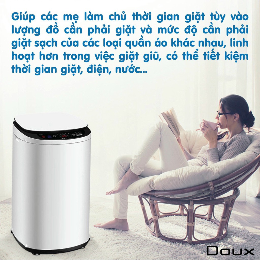 [CHÍNH HÃNG] !! Máy giặt tự động mini DOUX nhỏ gọn diệt khuẩn bằng tia UV bảo hành 1 năm