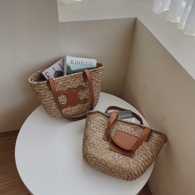 Larosa: Túi xách cói chần da hình chữ X nữ tính phong cách Hàn Quốc