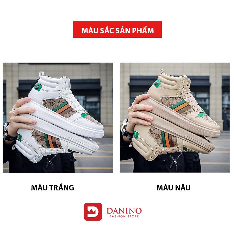 Giày nam sneaker thể thao cổ cao trắng thời trang GA513 có bảo hành