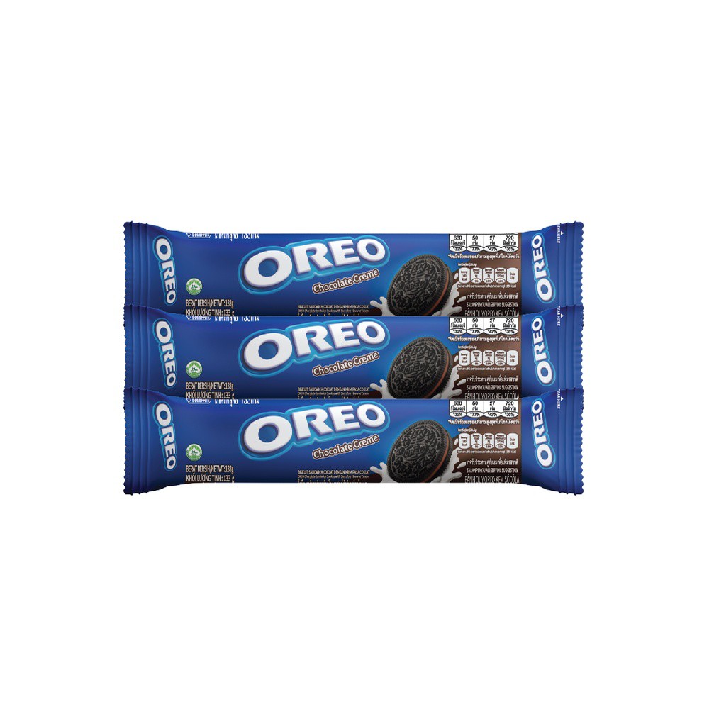 Combo 3 thanh bánh quy Oreo các vị, 123.5g x 3