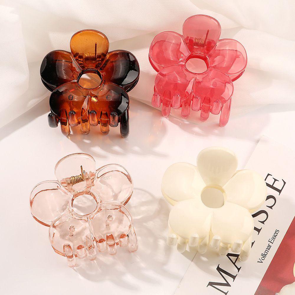 TWINKLE Kẹp Tóc Đuôi Ngựa Bằng Acrylic Trong Suốt Lấp Lánh Thanh Lịch Cho Nữ Giá Đỡ