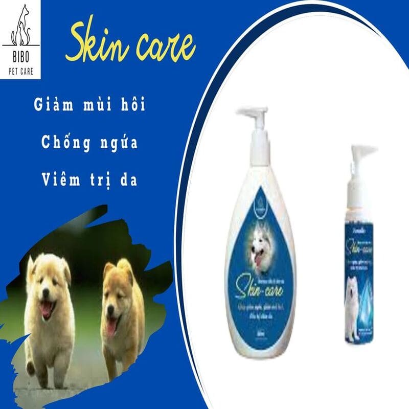 Sữa tắm trị nấm da viêm nang lông viêm da cho chó mèo SkinCare giảm ngứa da khử mùi hôi hết rụng lông gẫy lông chai120ml