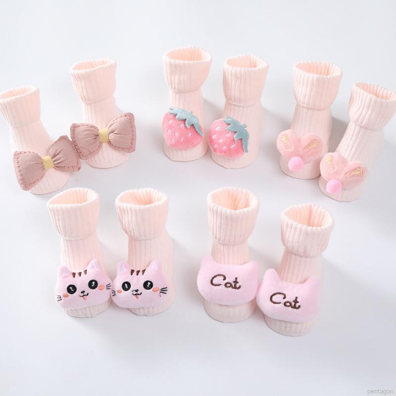 Vớ cotton chống trượt họa tiết trái cây hoạt hình cho bé sơ sinh từ 0-1 tuổi