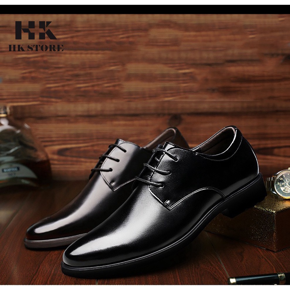 Giày tây công sở nam cao cấp 👑 HK STORE 👑 da bò cao cấp thật 100% da mềm êm chân sản phẩm có phiếu bảo hành đầy đủ.