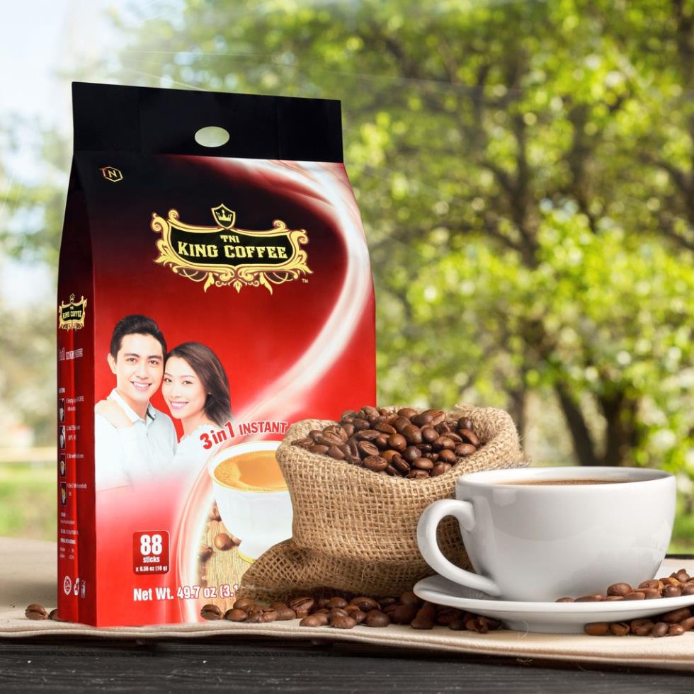 Cà Phê sữa Hòa Tan 3IN1 KING COFFEE - Túi 88 gói x 16g - Từ hạt café Arabica và Robusta | BigBuy360 - bigbuy360.vn