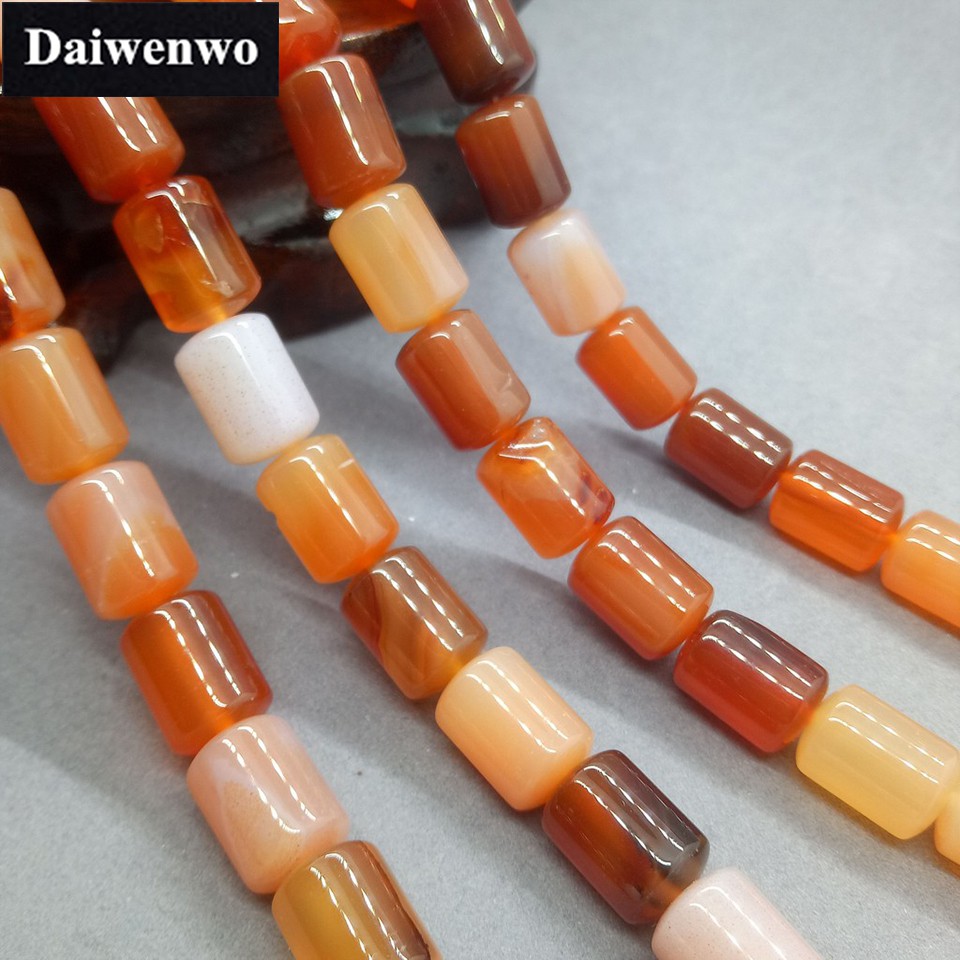 Chuỗi hạt đá mã não màu đỏ tự nhiên làm vòng tay cỡ 10 * 14mm DIY