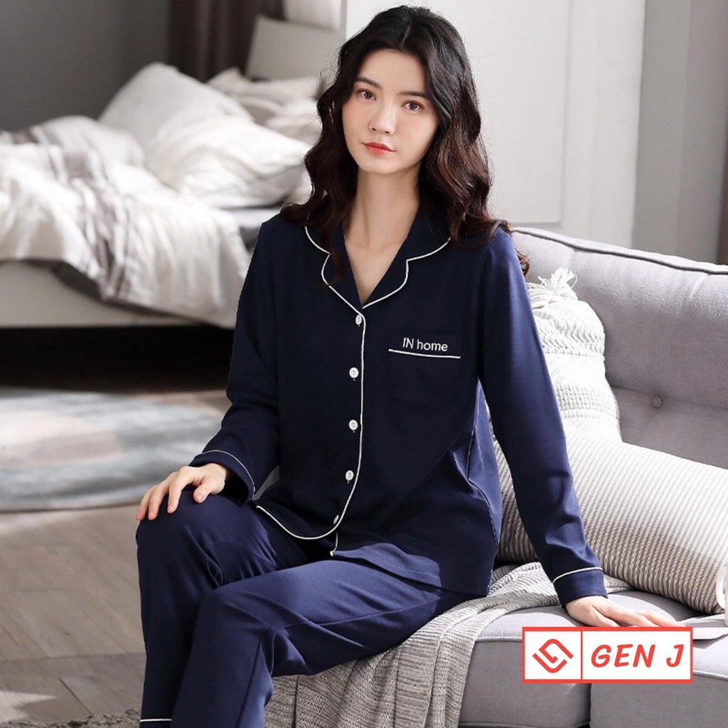 Bộ ngủ pijama nữ dáng dài tay chất đũi lụa mặc thu đông siêu xinh - Gendi - 04