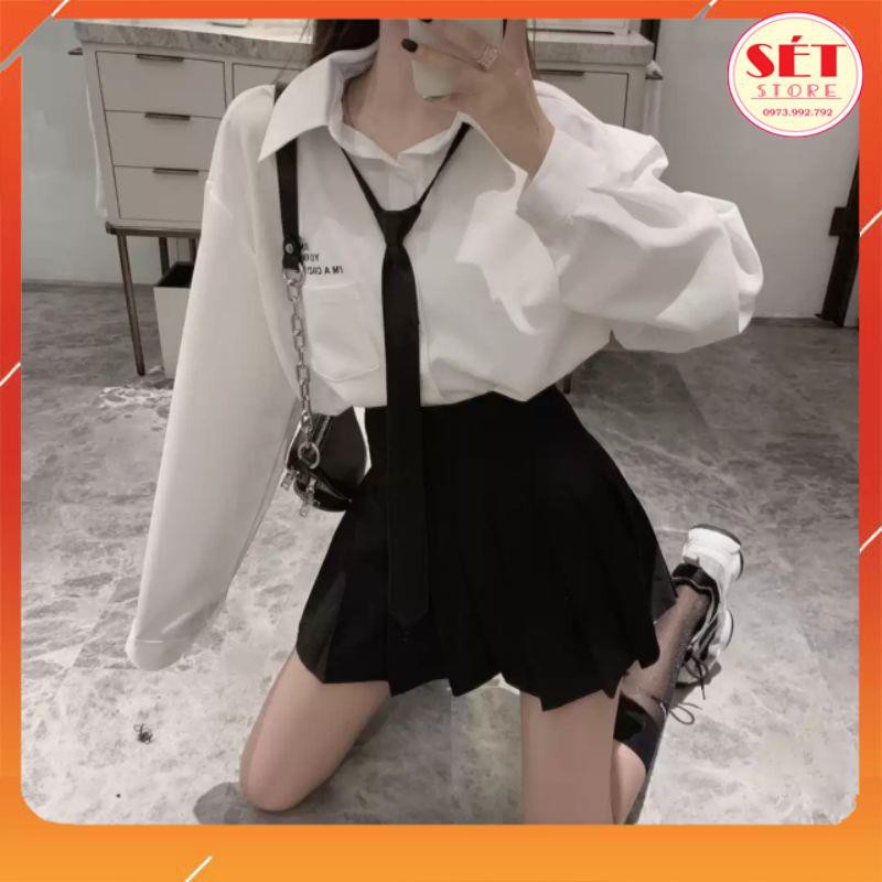 [QUÀ TẶNG LÀ GÓI XẢ VẢI BẠN NHÉ] Áo sơ mi trắng dài tay , in chữ ngực - Vải Thô Lụa, dáng suông , BAO ĐẸP - SM002 | BigBuy360 - bigbuy360.vn