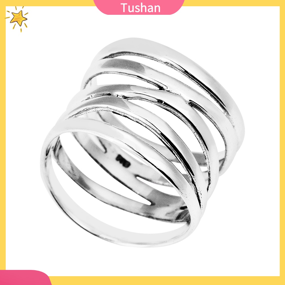 Nhẫn Đính Hôn 5 Lớp Đính Đá Thời Trang Cho Nữ