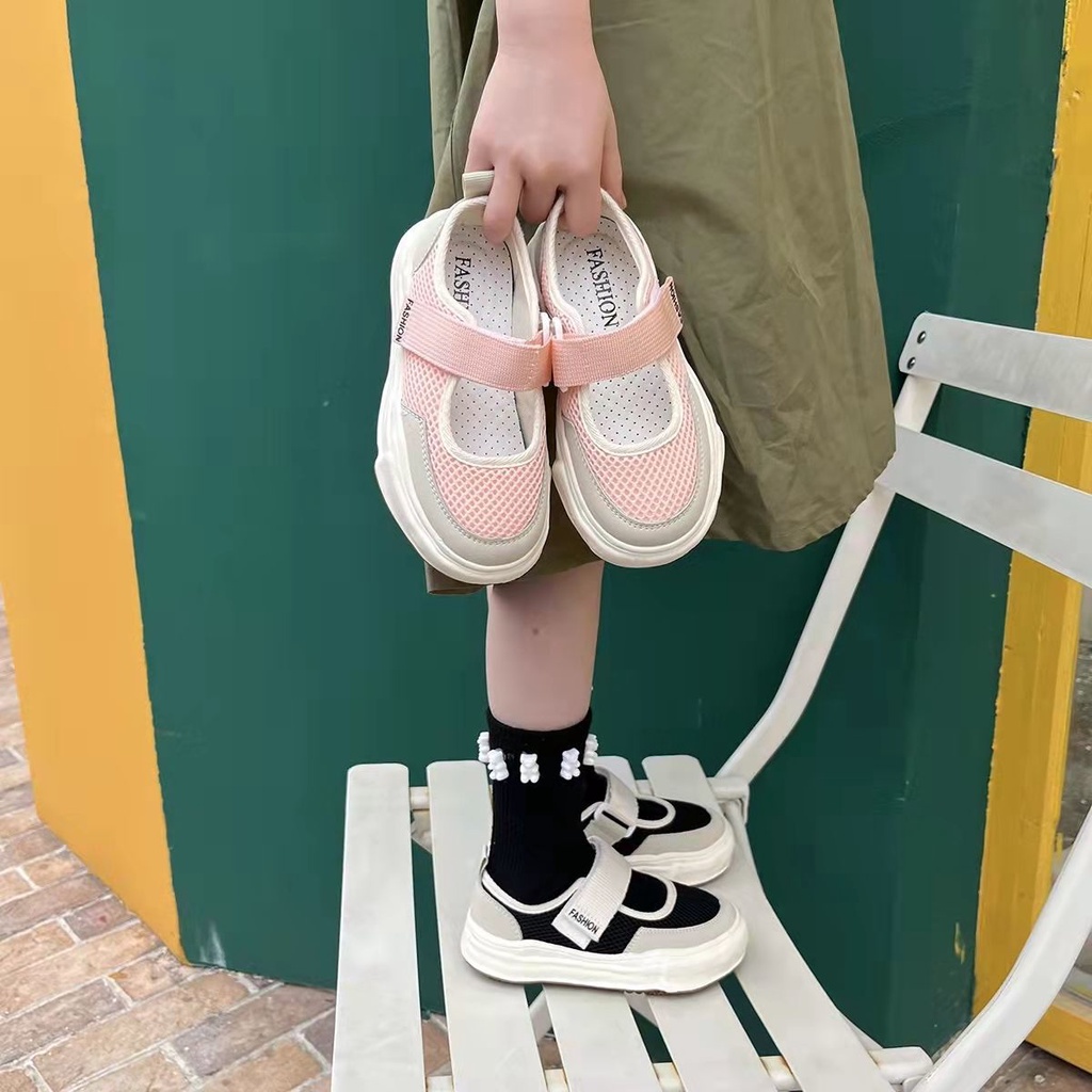 Hàng Mới Về Giày Thể Thao Phối Lưới Thoáng Khí Thoải Mái Thời Trang Mùa Thu Phong Cách Hàn Quốc Cho Bé Trai Và Gái