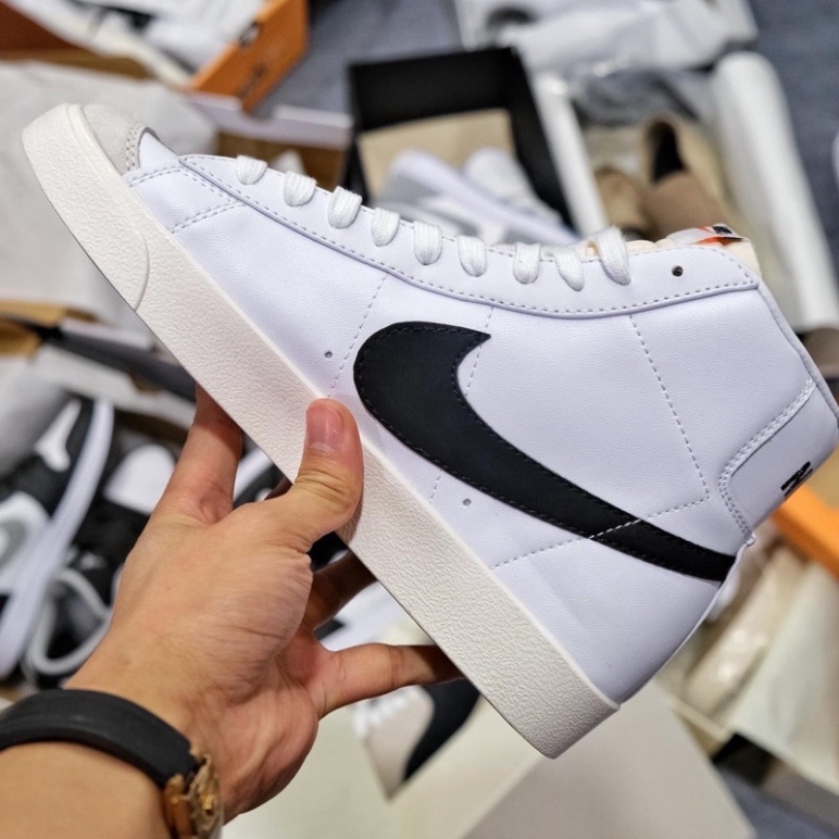 Giày Blazer Mid 77 cổ cao Vintage White Black One BẢN TRUNG