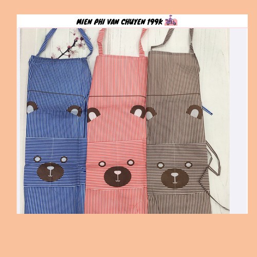 Tạp dề hình gấu kẻ siêu xinh 2455