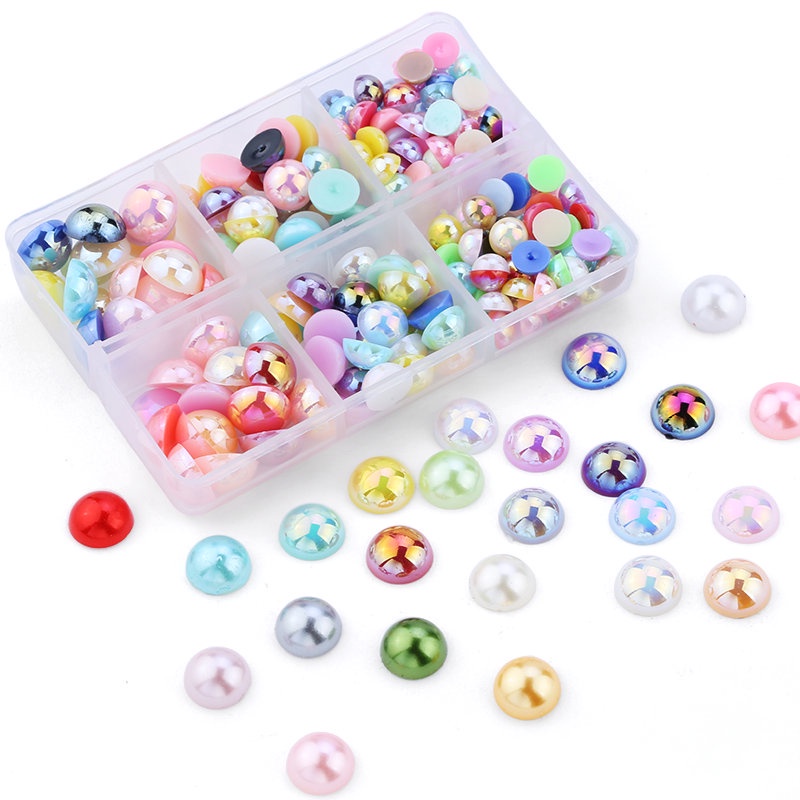 Hạt Ngọc Trai Tròn Bằng Nhựa ABS 6 / 8 / 10mm Tự Làm Trang Sức