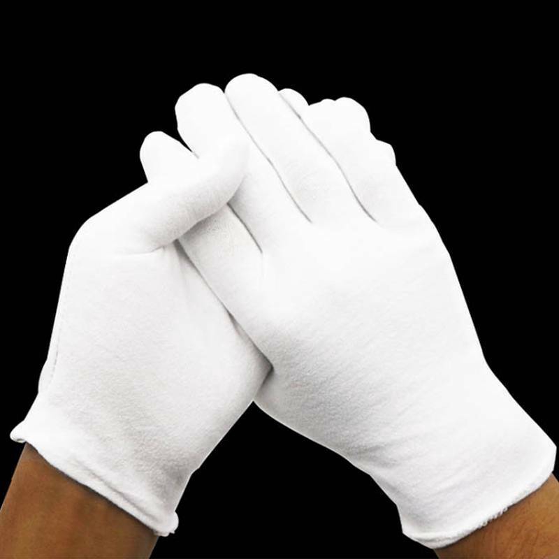 Găng tay làm vườn màu trắng bằng cotton tiện dụng