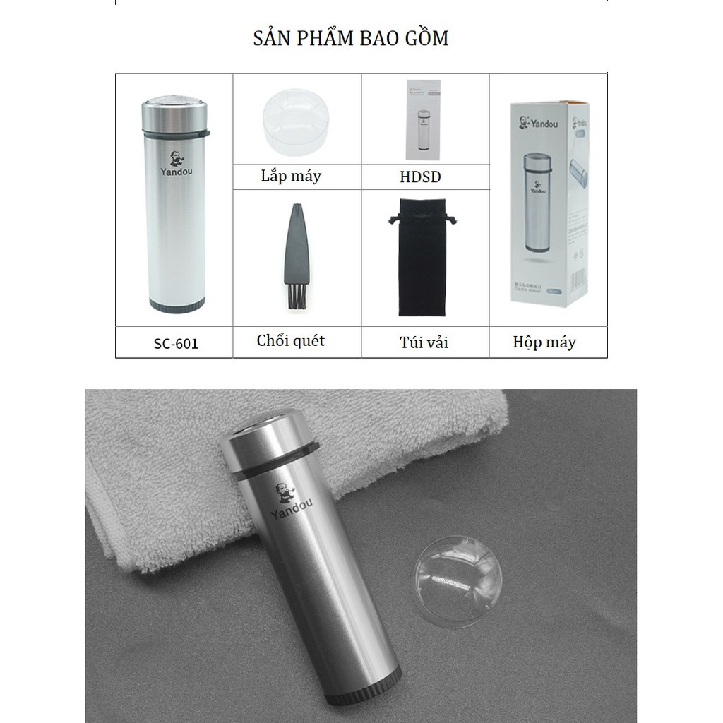Máy cạo râu Yandou SC601 lưỡi xoay dùng pin thiết kế siêu đẹp