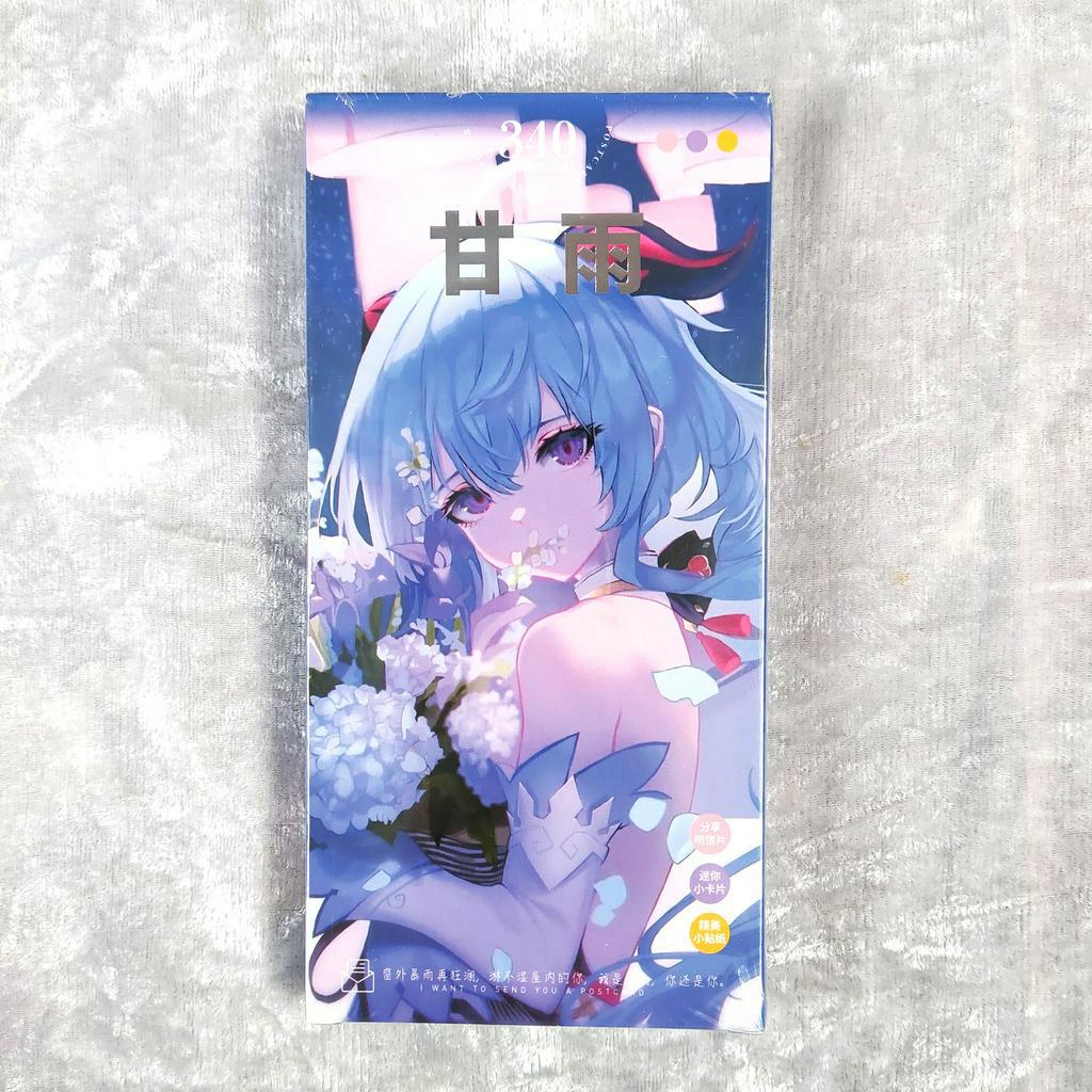 Hộp 340 postcard bưu thiếp Genshin Impact xinh xắn nhân vật Hu Tao, Nahida, Raiden Shogun, Kazuha, Yae Miko, Zhongli